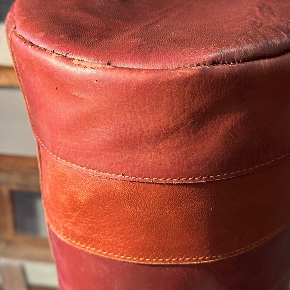 Vintage Boho Brown Bucket Bag with Woven Strap - Picture 4 of 4